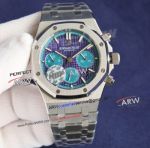 HBF Audemars Piguet Royal Oak Chronograph Purple-Blue Face Stainless Steel Replica Watch 